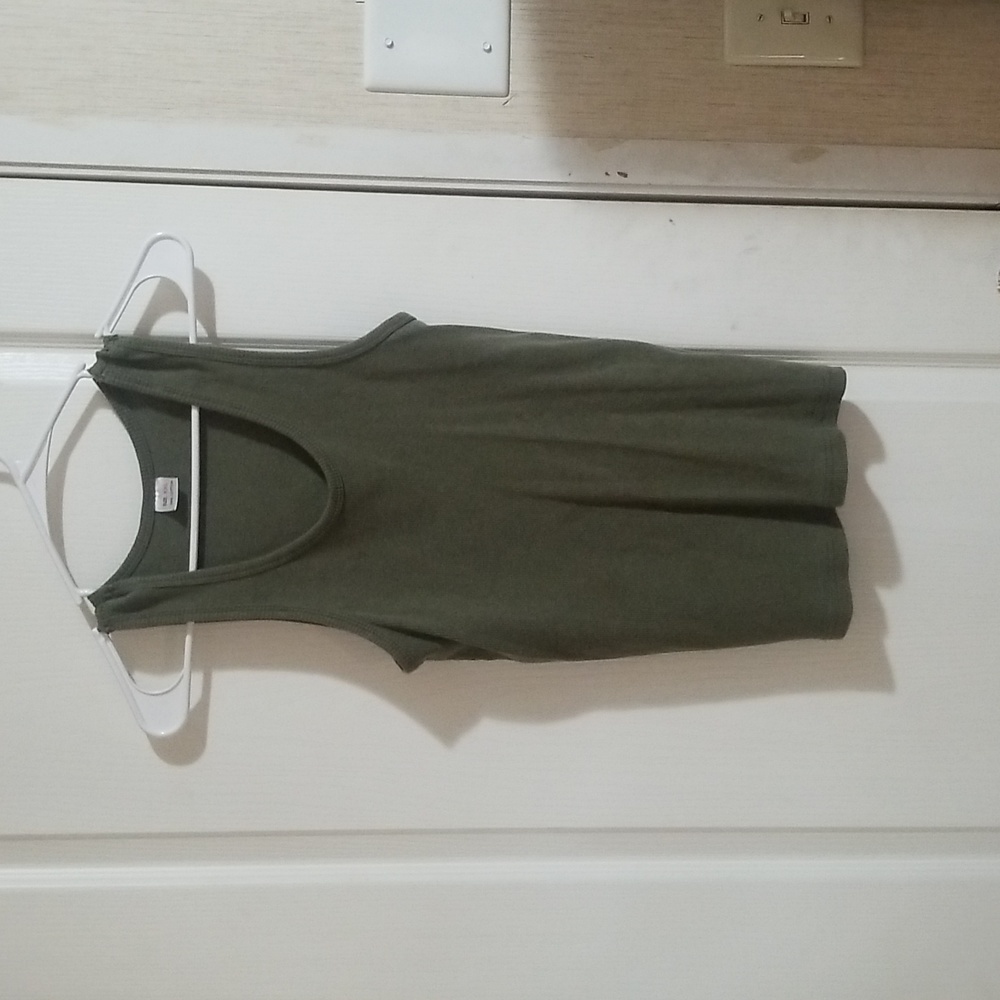 A tank top that's like a dark green